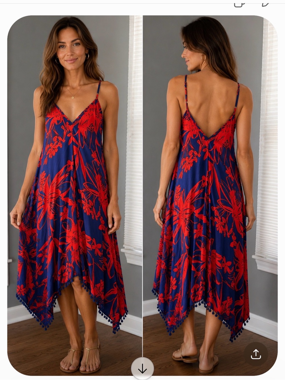 Goa by Japna Tropical Handkerchief Hem Dress